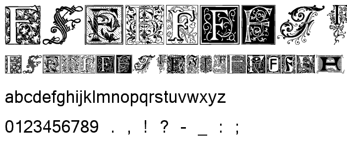 Ornamental Initials F font